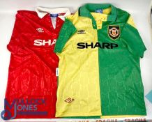 Football Shirt Manchester United FC 1992-1994. Short Home size XL and Away L Shirt by Umbro note