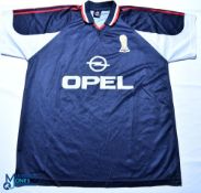 1998-1999 AC Milan FC centenary football shirt - Opel. Size XL, black, short sleeves.