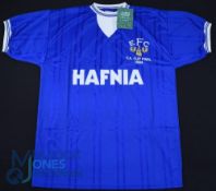 Everton FC home football shirt by Score Draw 1984 FA Cup Final, Size M, Hafnia, blue with tags