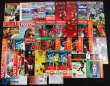 Collection of Wales international programmes to include 1976 Yugoslavia, 1990 Belgium, 2000
