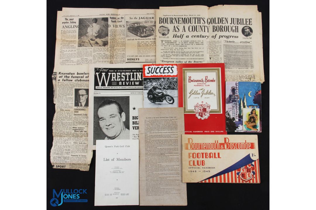 1948/49 Bournemouth & Boscombe Football Club official handbook 44 pages; Bournemouth & Boscombe FC