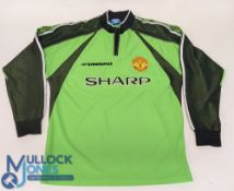 Football Shirt Manchester United FC 1998-1999. Long Sleeved Goalkeeper No 1 Schmeichel by Umbro size
