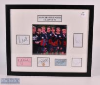 Manchester United Class of 92 Autographed display features a colour print depicting the players with