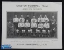 1933 Chester Football Team Jubilee Year photograph presented with the 'Chester Observer' August