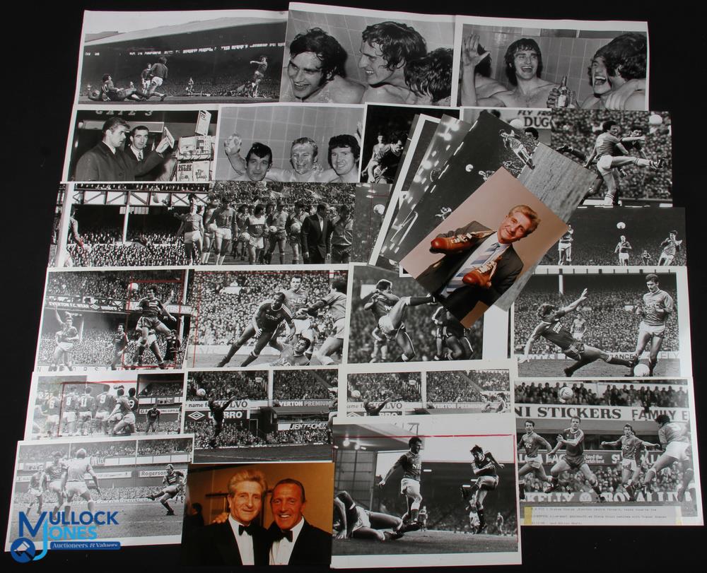 Photographs: Liverpool b&w press photographs generally match action, 1971 players in bath post-match