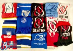 Selection of Rugby Match Scarves (14): All Ulster & Leinster Rugby featuring some Leinster season