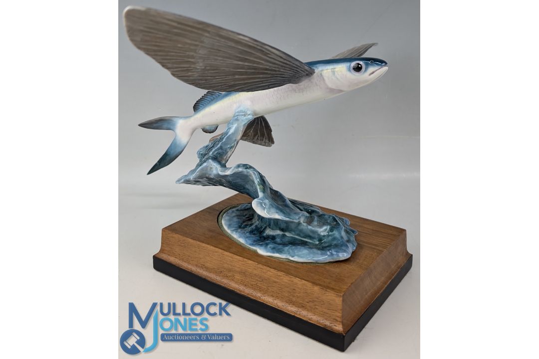 Royal Worcester Figurine of a Flying Fish limited edition of 300 modelled by R Van Ruyckevelt, on - Image 1 of 2