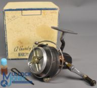 Hardy Altex No3 Mk V spinning reel with optional ratchet button, screw fold handle, good finish, c/w