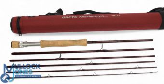 A fine Grey's Alnwick Missionary carbon trout fly rod, Smuggler style, 10ft 6pc, line 7#, double