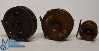 A collection of centre pin reels, as follows: Milward Floatcraft trotting reel, 4