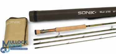 Soik SK 4 XTR carbon trout fly rod, 10ft 4pc line 6/7#, alloy uplocking reel seat with wood