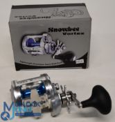 Snowbee Vortex 30 sea fishing multiplier reel, level wind, star drag, free spool, ratchet to