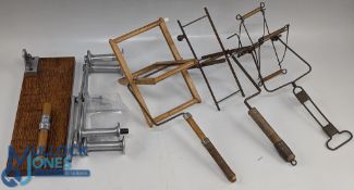 Various line driers (4) Vintage wood and alloy table top line drier based on the Hardy practical