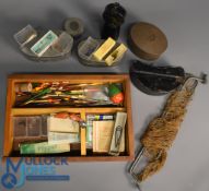 Collection of Vintage coarse fishing Zinc and tin bait boxes, various shapes, incl a 5 ½