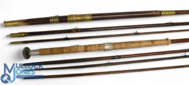 Playfair of Aberdeen 13ft 3pc greenheart salmon fly rod, plus spare tip spliced joint vibration