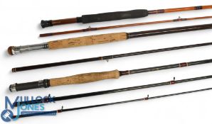 Laser Black Pennell 11ft 4in 3pc carbon fly rod line 7/9 line guides, a vintage Daiwa Jupiter 8ft