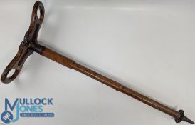 Edwardian Wooden Shooting Stick - a good-looking seat with stylised bamboo stem #89cm long