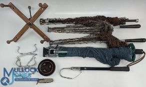 Fishing Accessories (8) - Hardy album cast carrier with 3x let pads and 1x cast winder, a pair of