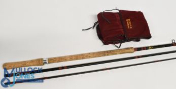 Bruce & Walker Hexagraph Walker 15' 3 piece carbon salmon fly rod, #10/11/12, green finish, burgundy