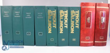 A huge lot of Trout & Salmon magazines - complete binders (12 monthly magazines) 1972, 1973 x2,