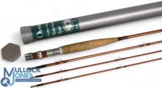 A fine Orvis impregnated Midge split cane trout fly rod 3 5/8oz No 85274, 7ft 6