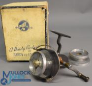 Hardy Altex No3 Mk V spinning reel with optional check, screw fold handle, stiff to turn, fully