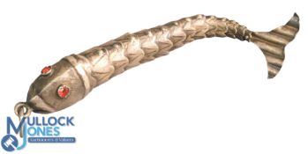 Scarce White Metal articulated fish 2 ¾