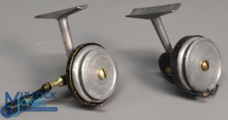 2x A Allan Ltd Glasgow patent 'Spinet' threadline casting reels number 262706, in brass and alloy,