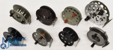 A large collection of centre pin reels, all complete and running well: Gemina 3 1/2