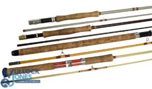 A collection of glass rods, as follows: Geoffrey Bucknell Powercast glass trout fly rod, 9ft 3