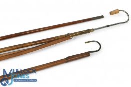 Accessories - Vintage Bamboo wading staff with plated gaff hook, spring belt clip, leather