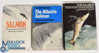 Three hardback Fishing Books all by Anthony Netboy - Salmon The World's Most Harassed Fish 1980, The