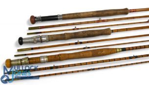 Fosters of Ashbourne steel centred split cane trout fly rod 683 58, 10ft 3pc (tip 7