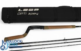 A scarce Loop Opti Z Spey carbon salmon fly rod 07-71-0136, 14ft 4pc line 9/10#, 32-39g, 26