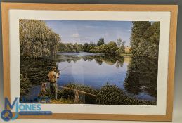John Mould Legendary Redmire Print: signed in pencil by the artist 1998, framed - size #56cm x 81cm