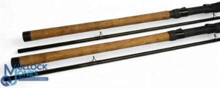 2x Terry Eustace Custom built carbon Avon rods 12ft 2pc with black whipped line guides and duplon