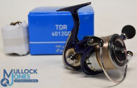 Daiwa TDR 4012 QD fixed spool with spare spool reel, good bail, spool tensioner, oversize handle,