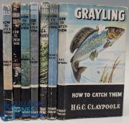How to Catch Them Fishing Books first editions - 7 books with D/js - Eel, Rainbow Trout, Rudd, Brook