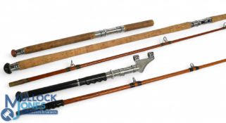 Grice and Young Moncrieff 8ft 6in 2pc hollow glass sea rod with patent stabiliser crank reel