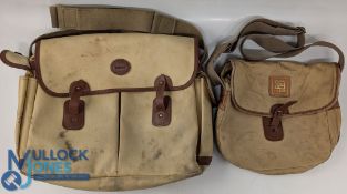 Gardy Barbour Canvas leather edged trim Fishing Tackle Shoulder Bags, a larger Barbour bag with 2