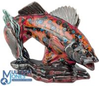 AHAP Anita Harris Art Pottery Ceramic Fish Trial Piece, multi coloured signed with backstamp.