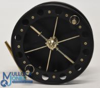 A fine Sterling Northolt London SNW048 alloy aerial centrepin trotting reel (not a machine gun!),