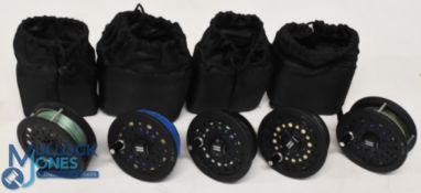 A collection of Shakespeare reels and spools, as follows: 2x Graphite 2755 fly reels, 3 1/2