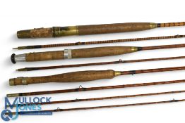 3x Vintage Hardy split cane trout fly rods a 10ft 2pc close whipped rod No51302, with FOB guides,