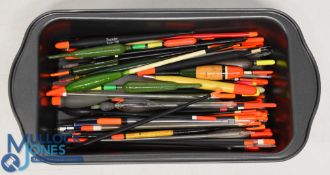 A collection of 100 assorted course fishing floats