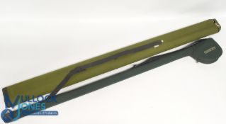 2x Empty Fishing Rod Tube Cases, all canvas covered - to include a double Orvis rod tube M 5ft - zip