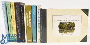 Ten Fishing Books - The Flyfisher's Companion 1990 John Buckland, Rough Stream Trout Flies 1976 S.