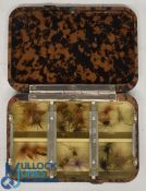 Hardy Bros Neroda top pocket fly box No 5, oxblood colour, 3 3/4