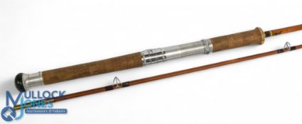 Sharpes of Aberdeen split cane spinning rod, 7ft 2pc, 16