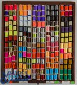 210 Globrite Reels, Threads, Fly Tying tackle unused, Old Shop Stock, to include floss, nano silk,